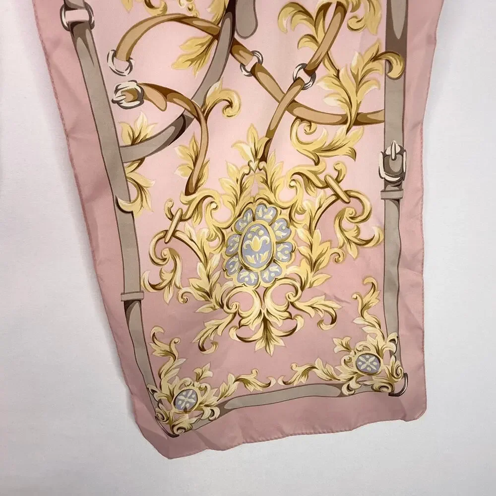 Vintage Pink Chain Print Rectangle Scarf